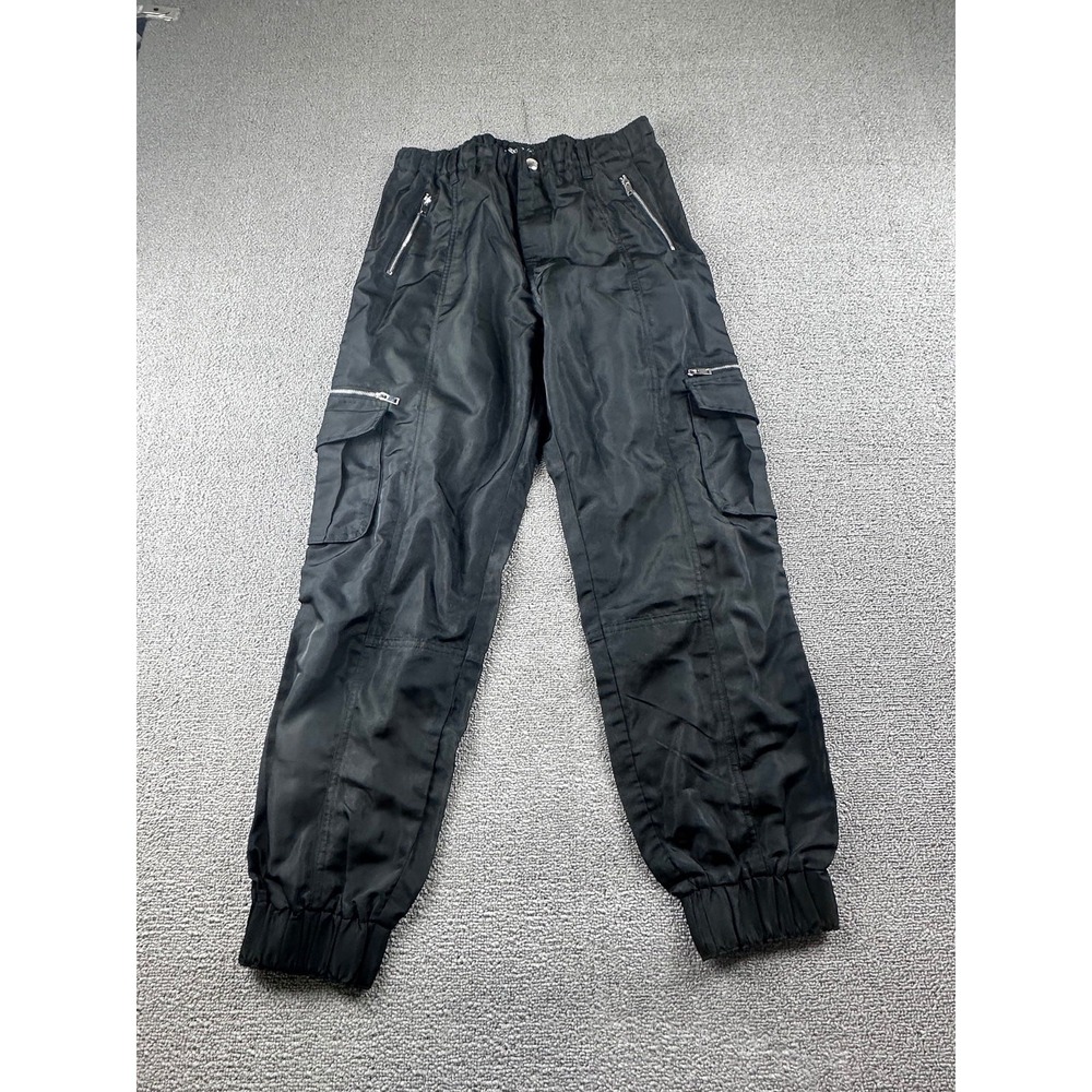 Blank NYC Pants Women 28 Black Relaxed Cargo Jogger‎ Streetwear Utility 01MG2976